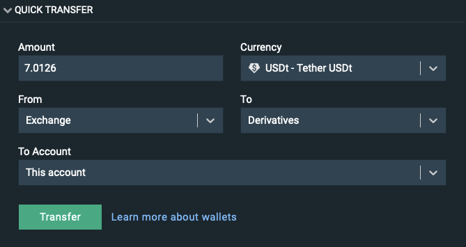 The Bitfinex Derivatives Wallet allows you to trade with leverage