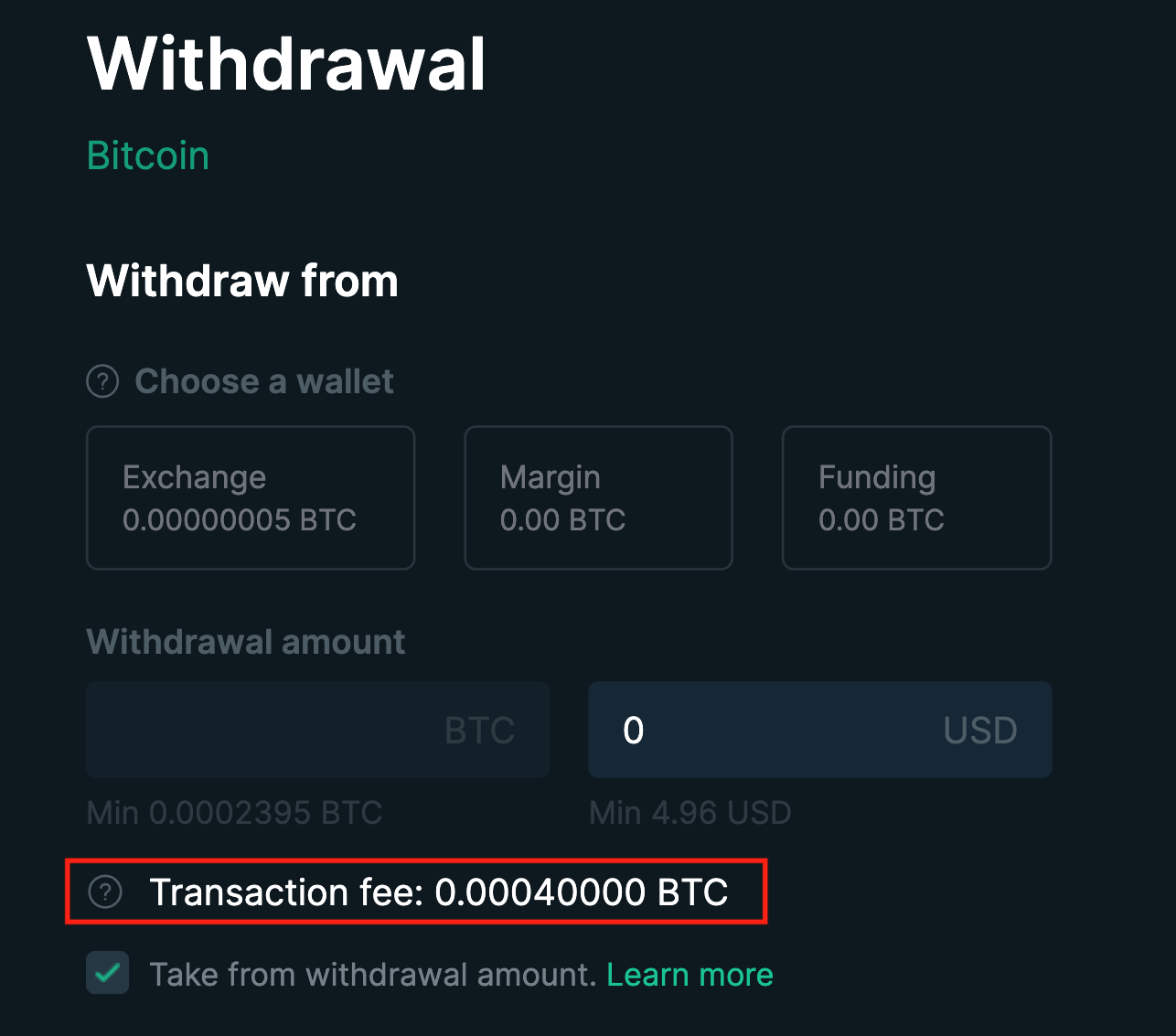 Withdrawal Fees