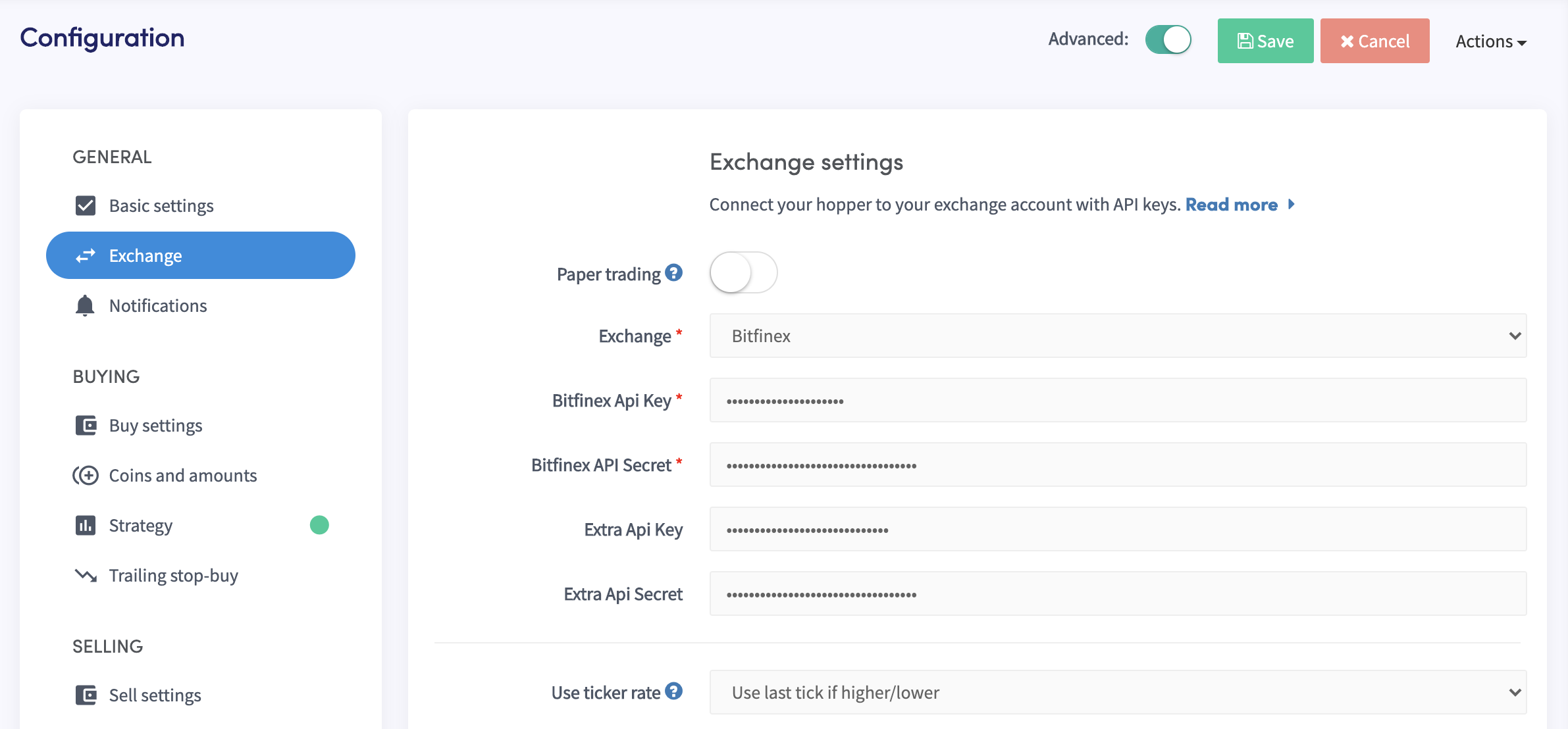 Bitfinex API Keys