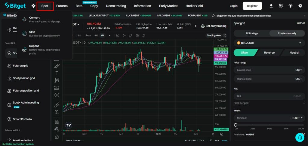 Bitget Spot refers to the spot trading platform of Bitget