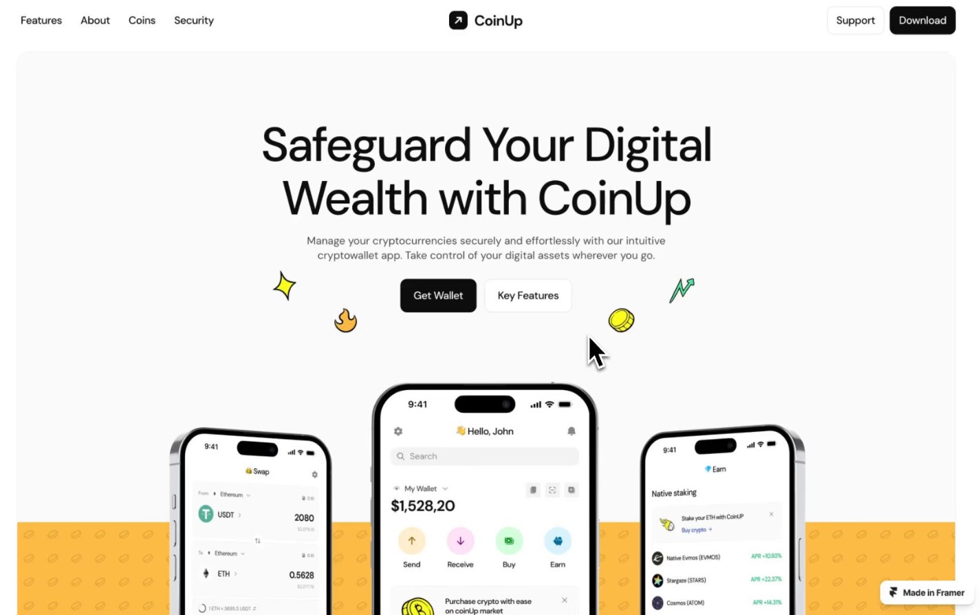 The CoinUp Cold Wallet is an advanced security feature that allows users to store large amounts of crypto offline